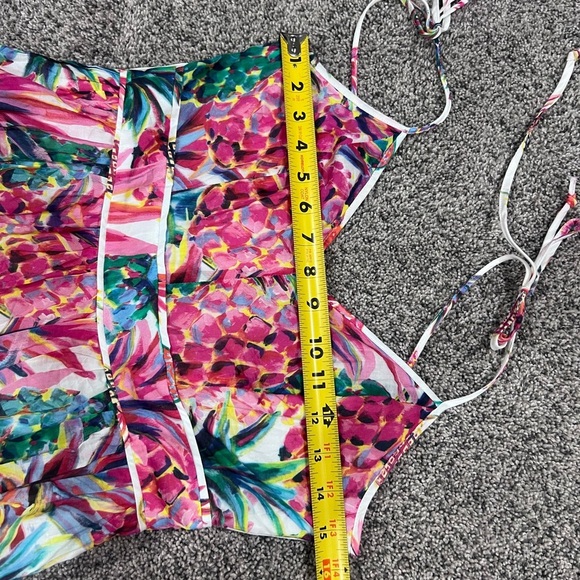 J.Crew Cotton Sleeveless Midi Dress Size 2T Ratti Pineapple Pink Tropical Preppy - Picture 9 of 13